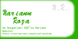 mariann roza business card